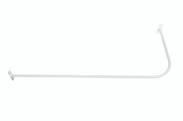 Utopia Alley LR1WW Wall Mounted 68x28in Rustproof L-Shaped Corner Shower Curtain Rod White