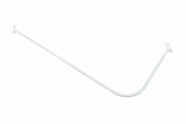 Utopia Alley LR1WW Wall Mounted 68x28in Rustproof L-Shaped Corner Shower Curtain Rod White