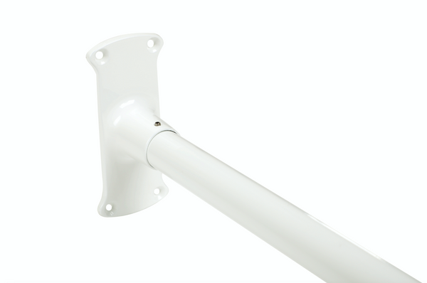 Utopia Alley LR1WW Wall Mounted 68x28in Rustproof L-Shaped Corner Shower Curtain Rod White