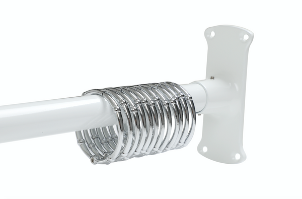 Utopia Alley LR1WW Wall Mounted 68x28in Rustproof L-Shaped Corner Shower Curtain Rod White