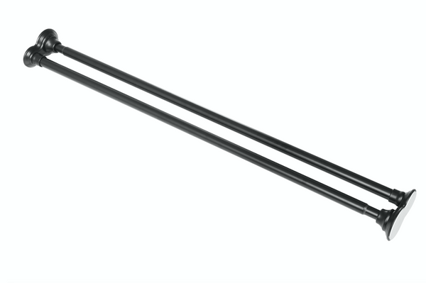 Utopia Alley DS1XX Adjustable 72-Inch Double Shower Curtain Tension Rods - Rust-Proof Aluminum with  Rubber End Cap, Easy Installation - Extendable, Ideal for Bathroom, Retractable, Wall-to-Wall - No Drilling