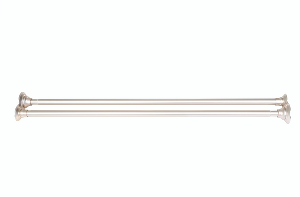 Utopia Alley DS1XX Adjustable 72-Inch Double Shower Curtain Tension Rods - Rust-Proof Aluminum with  Rubber End Cap, Easy Installation - Extendable, Ideal for Bathroom, Retractable, Wall-to-Wall - No Drilling