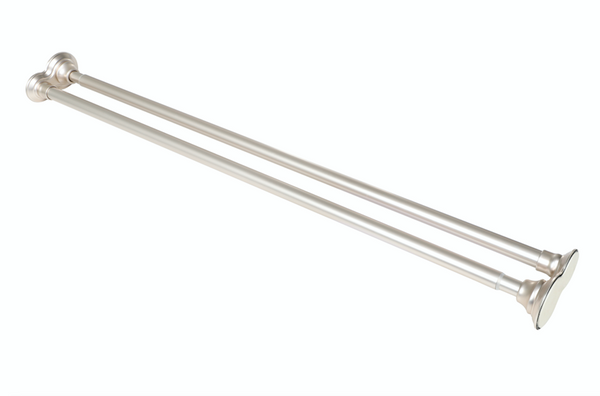 Utopia Alley DS1XX Adjustable 72-Inch Double Shower Curtain Tension Rods - Rust-Proof Aluminum with  Rubber End Cap, Easy Installation - Extendable, Ideal for Bathroom, Retractable, Wall-to-Wall - No Drilling