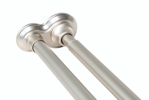 Utopia Alley DS1XX Adjustable 72-Inch Double Shower Curtain Tension Rods - Rust-Proof Aluminum with  Rubber End Cap, Easy Installation - Extendable, Ideal for Bathroom, Retractable, Wall-to-Wall - No Drilling