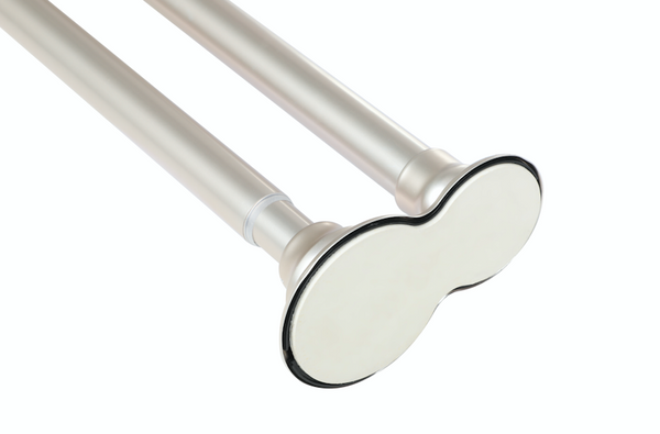 Utopia Alley DS1XX Adjustable 72-Inch Double Shower Curtain Tension Rods - Rust-Proof Aluminum with  Rubber End Cap, Easy Installation - Extendable, Ideal for Bathroom, Retractable, Wall-to-Wall - No Drilling