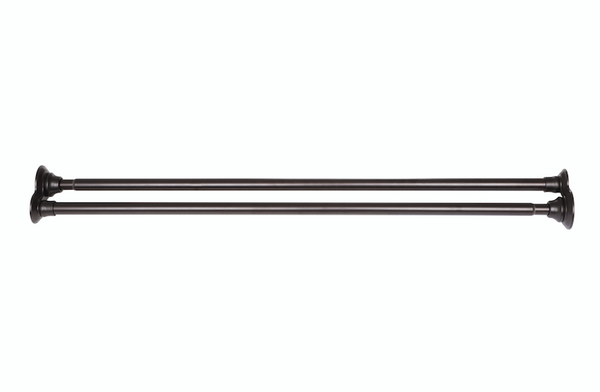 Utopia Alley DS1XX Adjustable 72-Inch Double Shower Curtain Tension Rods - Rust-Proof Aluminum with  Rubber End Cap, Easy Installation - Extendable, Ideal for Bathroom, Retractable, Wall-to-Wall - No Drilling
