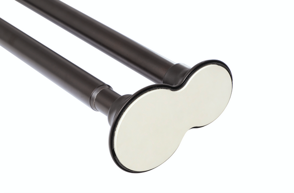Utopia Alley DS1XX Adjustable 72-Inch Double Shower Curtain Tension Rods - Rust-Proof Aluminum with  Rubber End Cap, Easy Installation - Extendable, Ideal for Bathroom, Retractable, Wall-to-Wall - No Drilling