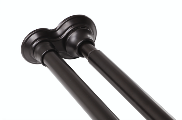 Utopia Alley DS1XX Adjustable 72-Inch Double Shower Curtain Tension Rods - Rust-Proof Aluminum with  Rubber End Cap, Easy Installation - Extendable, Ideal for Bathroom, Retractable, Wall-to-Wall - No Drilling