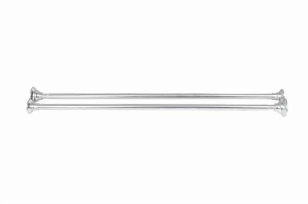 Utopia Alley DS1XX Adjustable 72-Inch Double Shower Curtain Tension Rods - Rust-Proof Aluminum with  Rubber End Cap, Easy Installation - Extendable, Ideal for Bathroom, Retractable, Wall-to-Wall - No Drilling