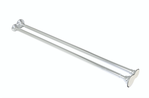 Utopia Alley DS1XX Adjustable 72-Inch Double Shower Curtain Tension Rods - Rust-Proof Aluminum with  Rubber End Cap, Easy Installation - Extendable, Ideal for Bathroom, Retractable, Wall-to-Wall - No Drilling