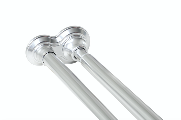 Utopia Alley DS1XX Adjustable 72-Inch Double Shower Curtain Tension Rods - Rust-Proof Aluminum with  Rubber End Cap, Easy Installation - Extendable, Ideal for Bathroom, Retractable, Wall-to-Wall - No Drilling