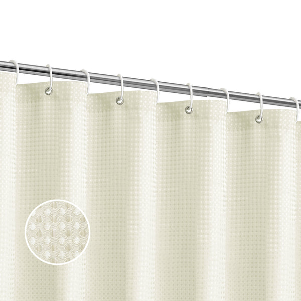 Utopia Alley BL7XX Waffle Weave Shower Curtain for Bathroom, 120 GSM Weighted Polyester Bath Curtain (71" W × 71" H)