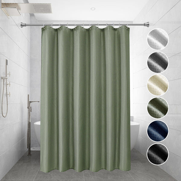 Utopia Alley BL7XX Waffle Weave Shower Curtain for Bathroom, 120 GSM Weighted Polyester Bath Curtain (71" W × 71" H)