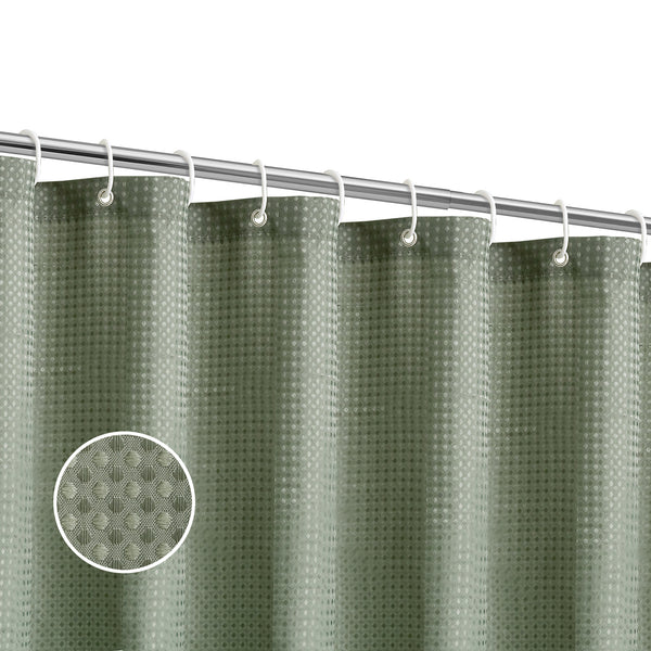 Utopia Alley BL7XX Waffle Weave Shower Curtain for Bathroom, 120 GSM Weighted Polyester Bath Curtain (71" W × 71" H)