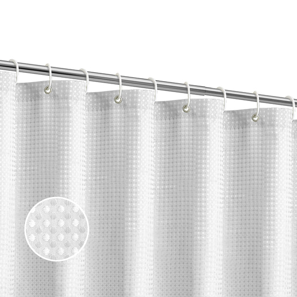 Utopia Alley BL7XX Waffle Weave Shower Curtain for Bathroom, 120 GSM Weighted Polyester Bath Curtain (71" W × 71" H)