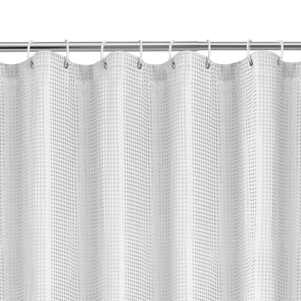 Utopia Alley BL7XX Waffle Weave Shower Curtain for Bathroom, 120 GSM Weighted Polyester Bath Curtain (71" W × 71" H)