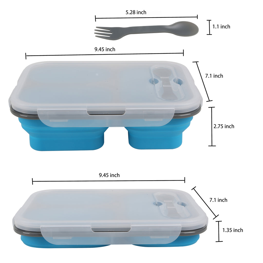Collapsible Silicone Food Storage Container BENTO Box with lid for Kid – Utopia Alley