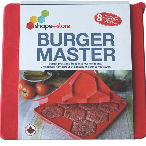 Utopia Alley BM Burger Master Innovative 8-in-1 Burger Press & Freezer Container Makes 8 Quarter-Pound Burgers 32 Oz., Tasty Amazing Burgers, Easy-To-Clean & Dishwasher Safe