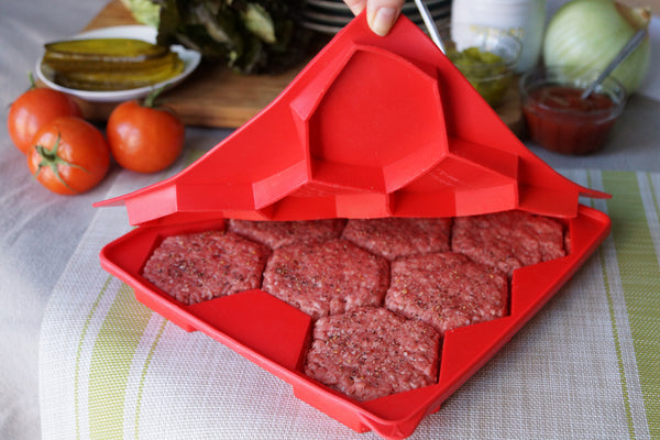 Utopia Alley BM Burger Master Innovative 8-in-1 Burger Press & Freezer Container Makes 8 Quarter-Pound Burgers 32 Oz., Tasty Amazing Burgers, Easy-To-Clean & Dishwasher Safe