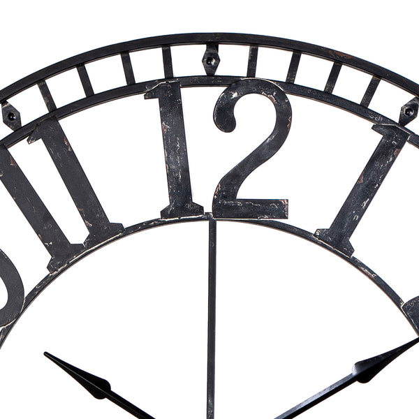 Utopia Alley CL56BK Manhattan Industrial Wall Clock - Large Wall Clock, Big Clocks For Living Room Decor Or Dining Room Decor, Decorative Wall Clocks, Iron Wall Decor, Metal Wall Clock (43.5" Analog, Black)