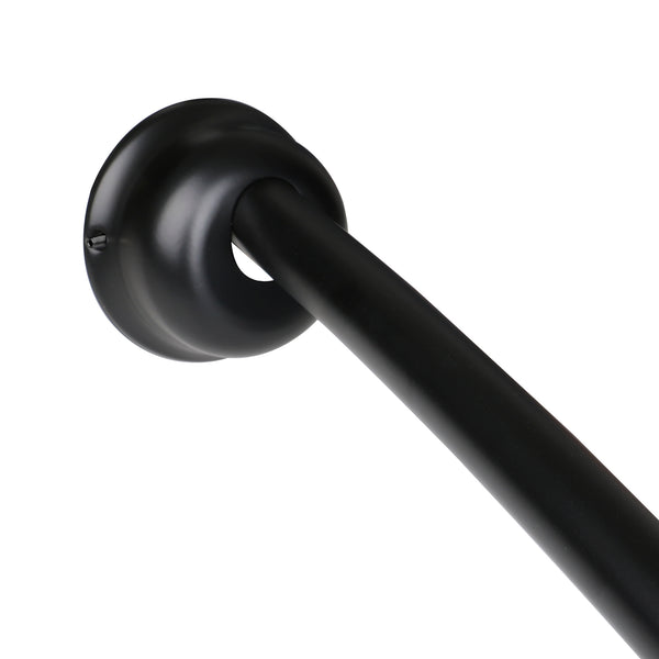 Utopia Alley CR2BK Aluminum Rustproof Wall Mounted Single Curved Shower Rod, adjustable from 45" to 72" Wide, Black