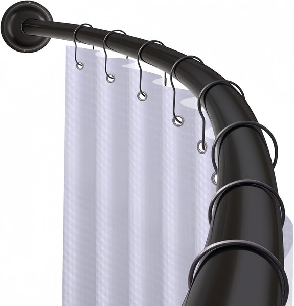 Utopia Alley CR2BK Signature Aluminum Series Curved Shower Curtain Rod - Rustproof Aluminum Wall Mount Rod, Adjustable 45 to 72 Inch, Adds Up to 8 Inches of Extra Shower Space, Matt Black Finish