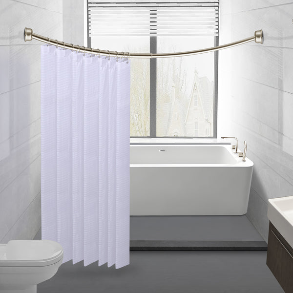 Utopia Alley CR2BN Aluminum Rustproof Wall Mounted Single Curved Shower Rod, adjustable from 45" to 72" Wide, Brushed Nickel