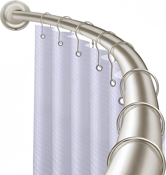 Utopia Alley CR2BN Signature Aluminum Series Curved Shower Curtain Rod - Rustproof Aluminum Wall Mount Rod, Adjustable 45 to 72 Inch, Adds Up to 8 Inches of Extra Shower Space, Brushed Nickel Finish
