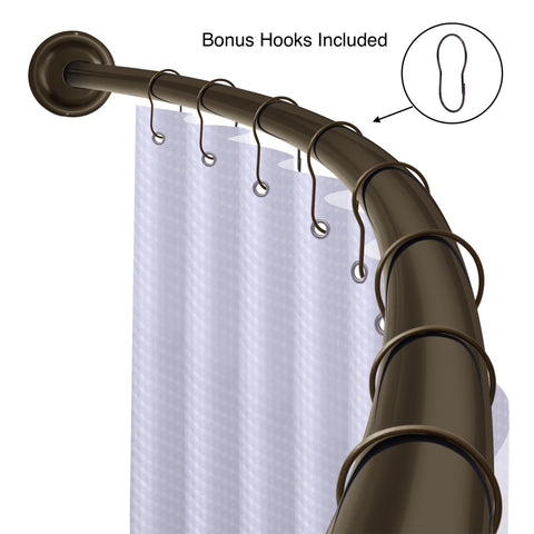 Utopia Alley CR2RB Aluminum Rustproof Wall Mounted Single Curved Shower Rod, adjustable from 45" to 72" Wide, Oil Rubbed Bronze