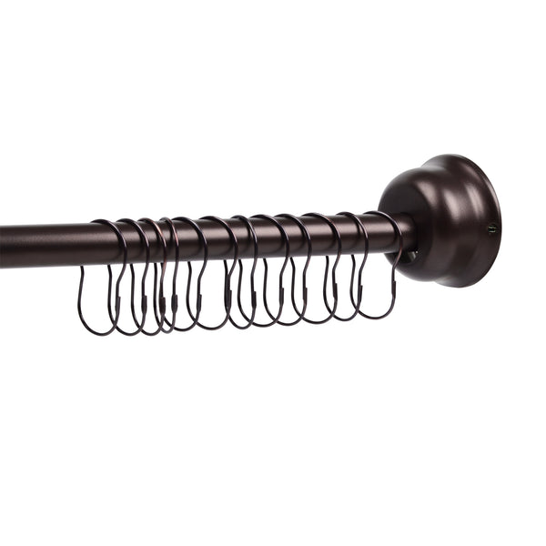 Utopia Alley CR2RB Aluminum Rustproof Wall Mounted Single Curved Shower Rod, adjustable from 45" to 72" Wide, Oil Rubbed Bronze