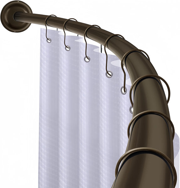 Utopia Alley CR2RB Signature Aluminum Series Curved Shower Curtain Rod - Rustproof Aluminum Wall Mount Rod, Adjustable 45 to 72 Inch, Adds Up to 8 Inches of Extra Shower Space, Oil Rubbed Bronze Finish