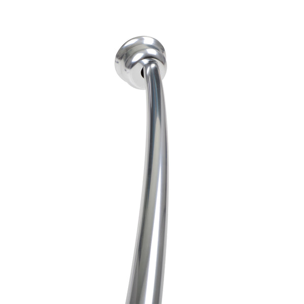 Utopia Alley CR2SS Aluminum Rustproof Wall Mounted Single Curved Shower Rod, adjustable from 45" to 72" Wide, Chrome