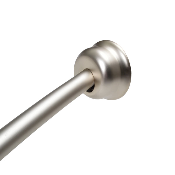 Utopia Alley CR9XX Rustproof Wall Mounted Single Curved Shower Rod, Aluminum, adjustable from 45" to 72" Wide, Includes Shower Rings and PEVA Liner