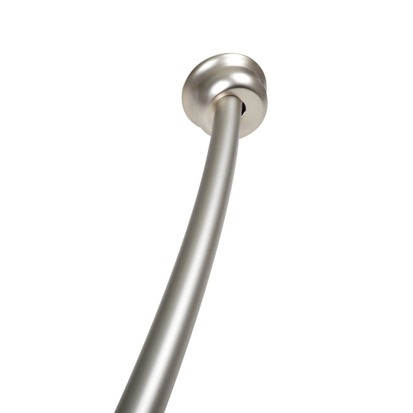 Utopia Alley CR9XX Rustproof Wall Mounted Single Curved Shower Rod, Aluminum, adjustable from 45" to 72" Wide, Includes Shower Rings and PEVA Liner