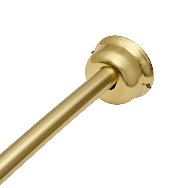 Utopia Alley CR9XX Rustproof Wall Mounted Single Curved Shower Rod, Aluminum, adjustable from 45" to 72" Wide, Includes Shower Rings and PEVA Liner