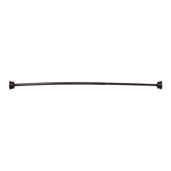 Utopia Alley CR9XX Rustproof Fixed Mount Single Curved Shower Rod, Aluminum, adjustable from 45" to 72" Wide, Includes Shower Rings and PEVA Liner