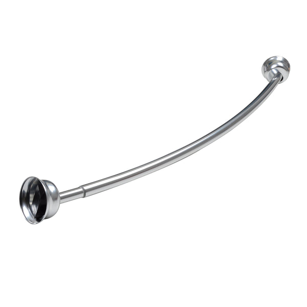 Utopia Alley CR9XX Rustproof Fixed Mount Single Curved Shower Rod, Aluminum, adjustable from 45" to 72" Wide, Includes Shower Rings and PEVA Liner