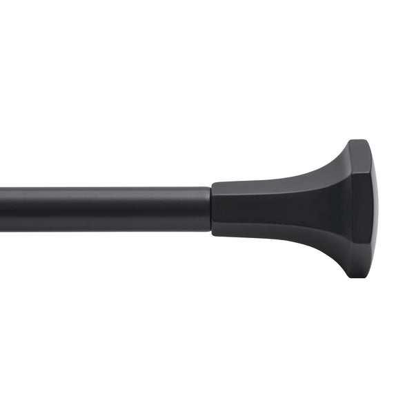 Utopia Alley D17XX 3/4" Diameter Adjustable Heavy-Duty Decorative Curtain Rod with Ornate Endcaps for Indoor Outdoor Use, Fits Living Room, Bedroom, Kitchen & Patio, Matte Black