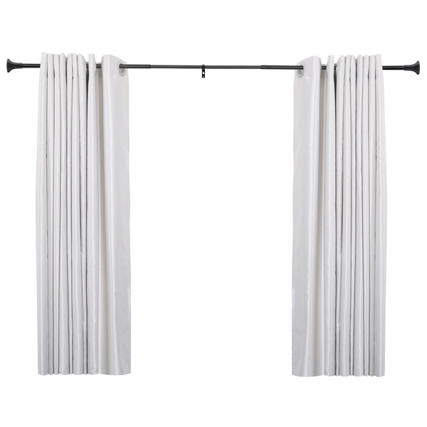 Utopia Alley D17XX 3/4" Diameter Adjustable Heavy-Duty Decorative Curtain Rod with Ornate Endcaps for Indoor Outdoor Use, Fits Living Room, Bedroom, Kitchen & Patio, Matte Black