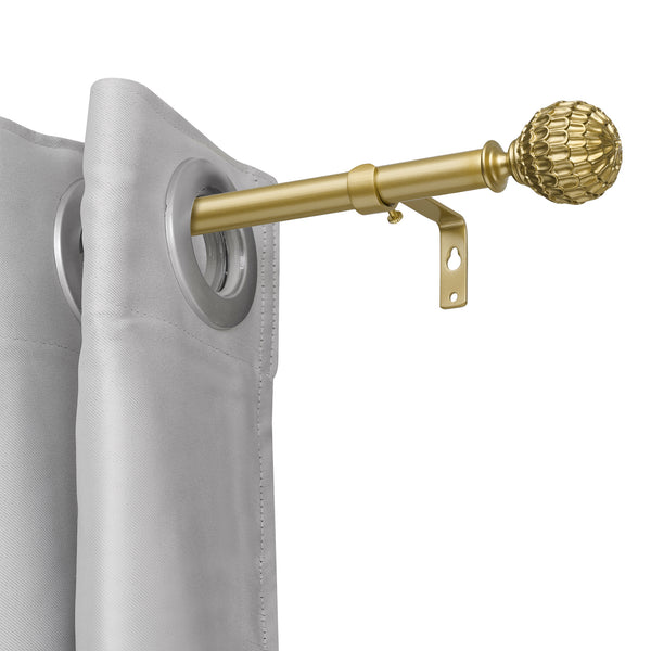 Utopia Alley D18XX 3/4" Diameter Adjustable Heavy-Duty Decorative Curtain Rod with Ornate Endcaps for Indoor Outdoor Use, Fits Living Room, Bedroom, Kitchen & Patio, Gold