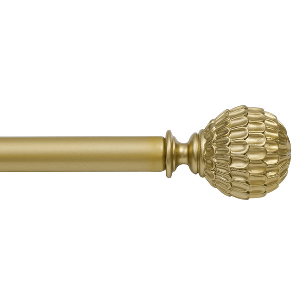 Utopia Alley D18XX 3/4" Diameter Adjustable Heavy-Duty Decorative Curtain Rod with Ornate Endcaps for Indoor Outdoor Use, Fits Living Room, Bedroom, Kitchen & Patio, Gold