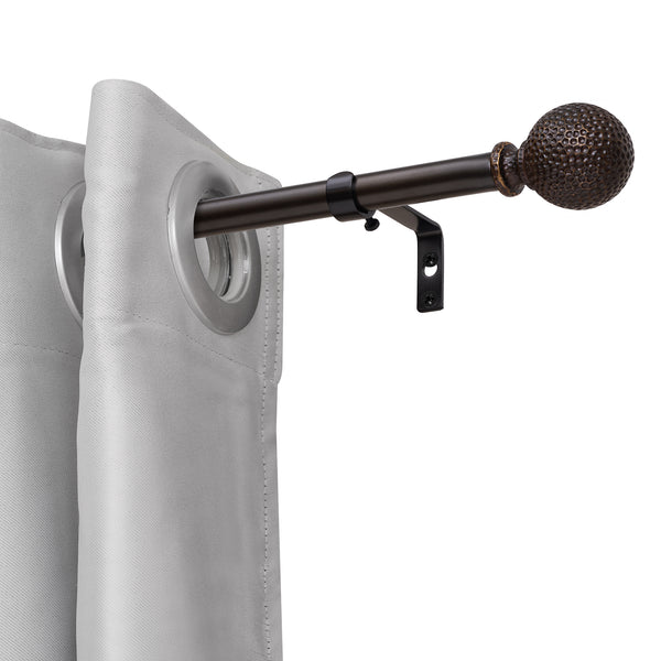 Utopia Alley D20XX 3/4" Diameter Adjustable Heavy-Duty Decorative Curtain Rod with Ornate Endcaps for Indoor Outdoor Use, Fits Living Room, Bedroom, Kitchen & Patio, Oil Rubbed Bronze