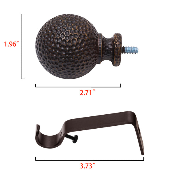 Utopia Alley D20XX 3/4" Diameter Adjustable Heavy-Duty Decorative Curtain Rod with Ornate Endcaps for Indoor Outdoor Use, Fits Living Room, Bedroom, Kitchen & Patio, Oil Rubbed Bronze
