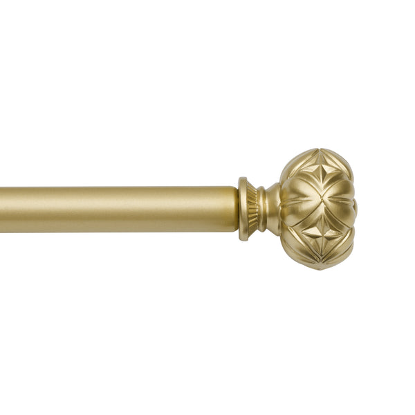 Utopia Alley D21XX 3/4" Diameter Adjustable Heavy-Duty Decorative Curtain Rod with Ornate Endcaps for Indoor Outdoor Use, Fits Living Room, Bedroom, Kitchen & Patio, Gold