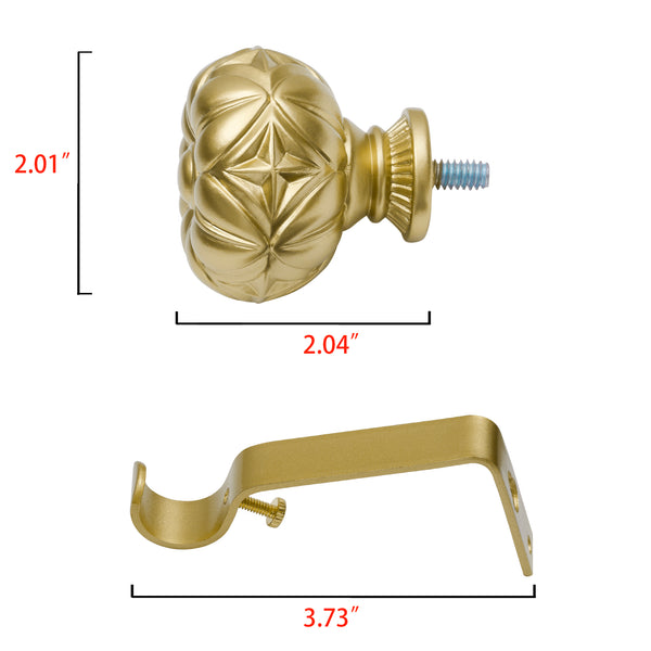 Utopia Alley D21XX 3/4" Diameter Adjustable Heavy-Duty Decorative Curtain Rod with Ornate Endcaps for Indoor Outdoor Use, Fits Living Room, Bedroom, Kitchen & Patio, Gold