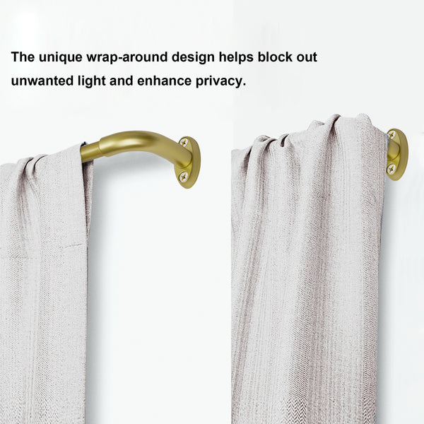 Utopia Alley D22XX 5/8" Diameter Adjustable Heavy-Duty Decorative Curtain Rod with Ornate Endcaps for Indoor Outdoor Use, Fits Living Room, Bedroom, Kitchen & Patio