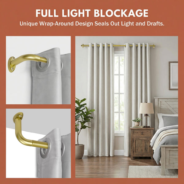 Utopia Alley D22XX 5/8" Diameter Adjustable Heavy-Duty Decorative Curtain Rod with Ornate Endcaps for Indoor Outdoor Use, Fits Living Room, Bedroom, Kitchen & Patio