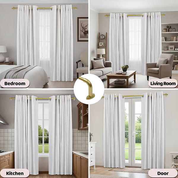 Utopia Alley D22XX 5/8" Diameter Adjustable Heavy-Duty Decorative Curtain Rod with Ornate Endcaps for Indoor Outdoor Use, Fits Living Room, Bedroom, Kitchen & Patio