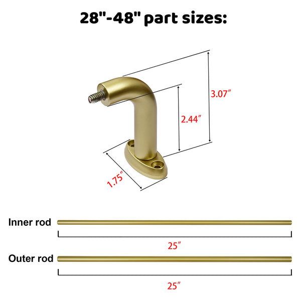 Utopia Alley D22XX 5/8" Diameter Adjustable Heavy-Duty Decorative Curtain Rod with Ornate Endcaps for Indoor Outdoor Use, Fits Living Room, Bedroom, Kitchen & Patio