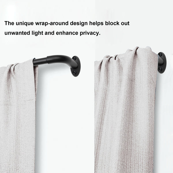 Utopia Alley D22XX 5/8" Diameter Adjustable Heavy-Duty Decorative Curtain Rod with Ornate Endcaps for Indoor Outdoor Use, Fits Living Room, Bedroom, Kitchen & Patio